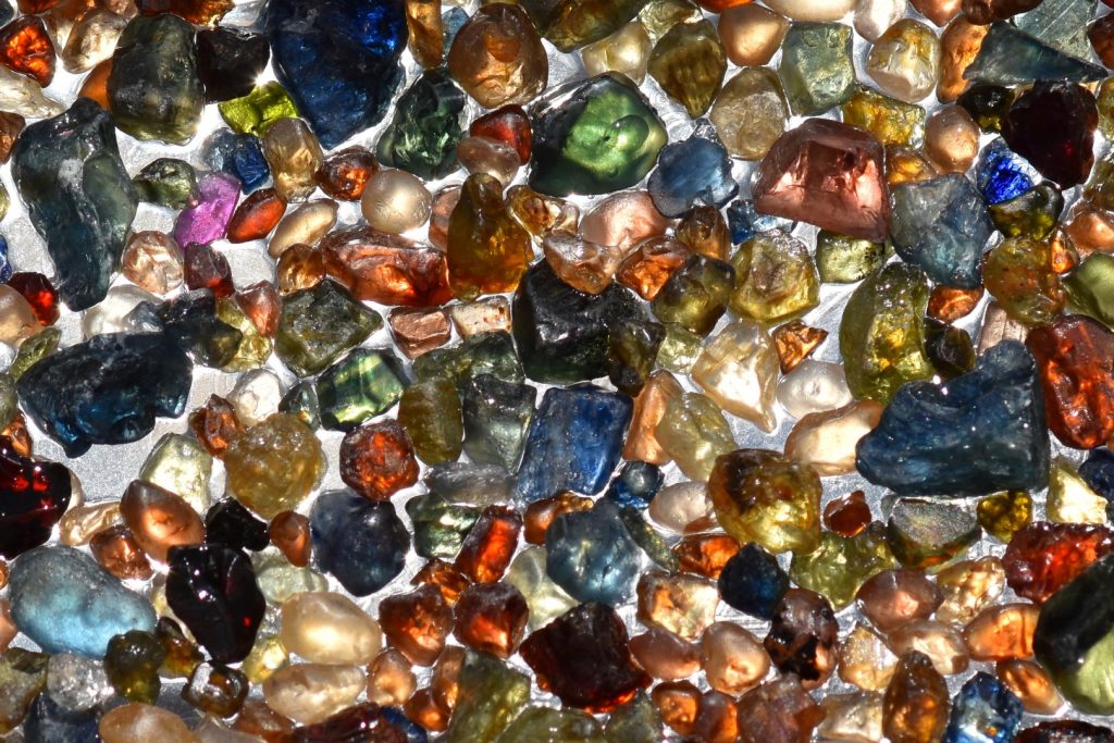 Natural rough sapphires sourced from Rubyvale Queensland